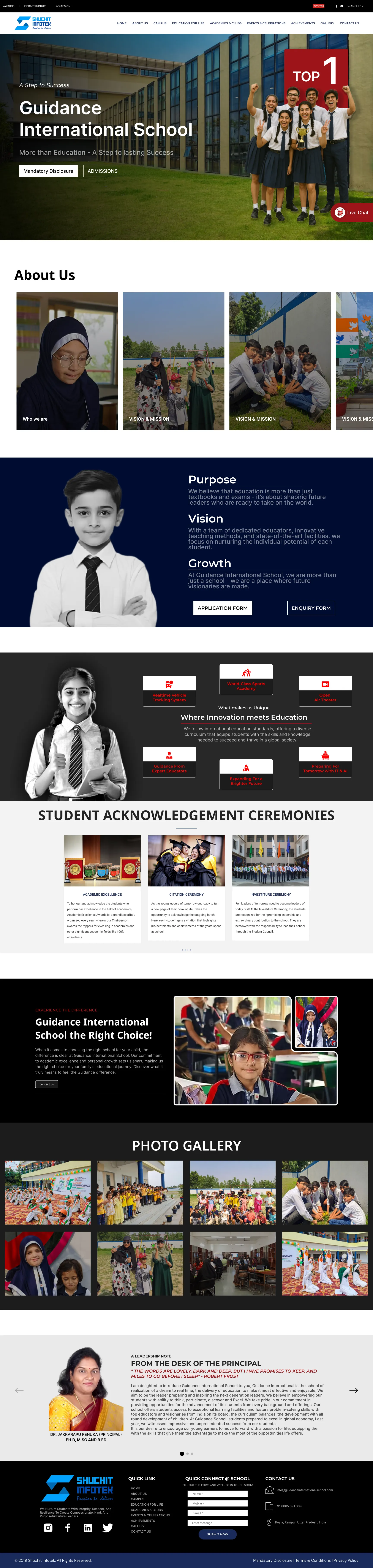 Educational institute web development portfolio Ghaziabad